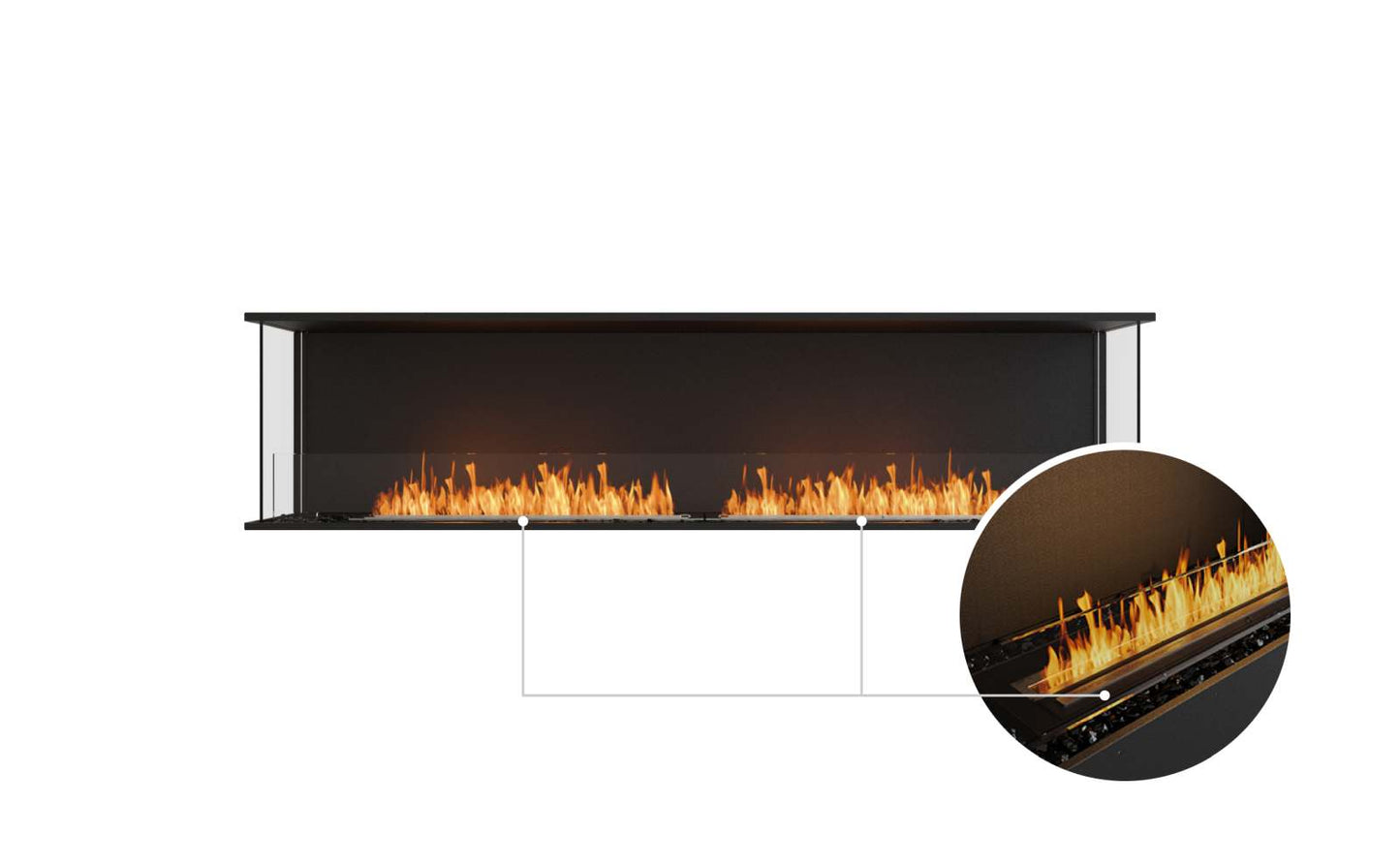 EcoSmart - Flex Fireplace 86BY - Bay - Black