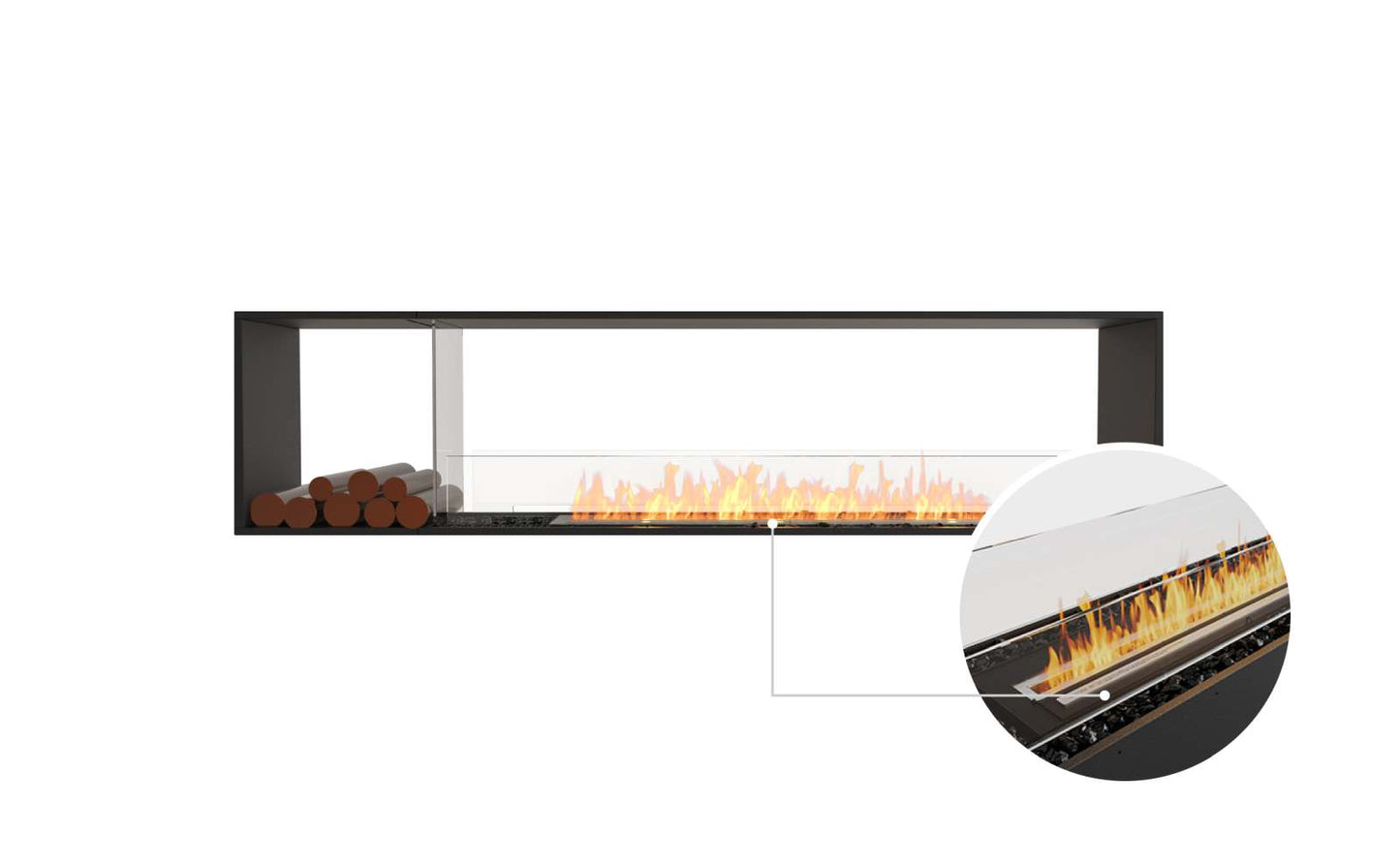 EcoSmart - Flex Fireplace 86DB.BX1 - Double Sided - Black