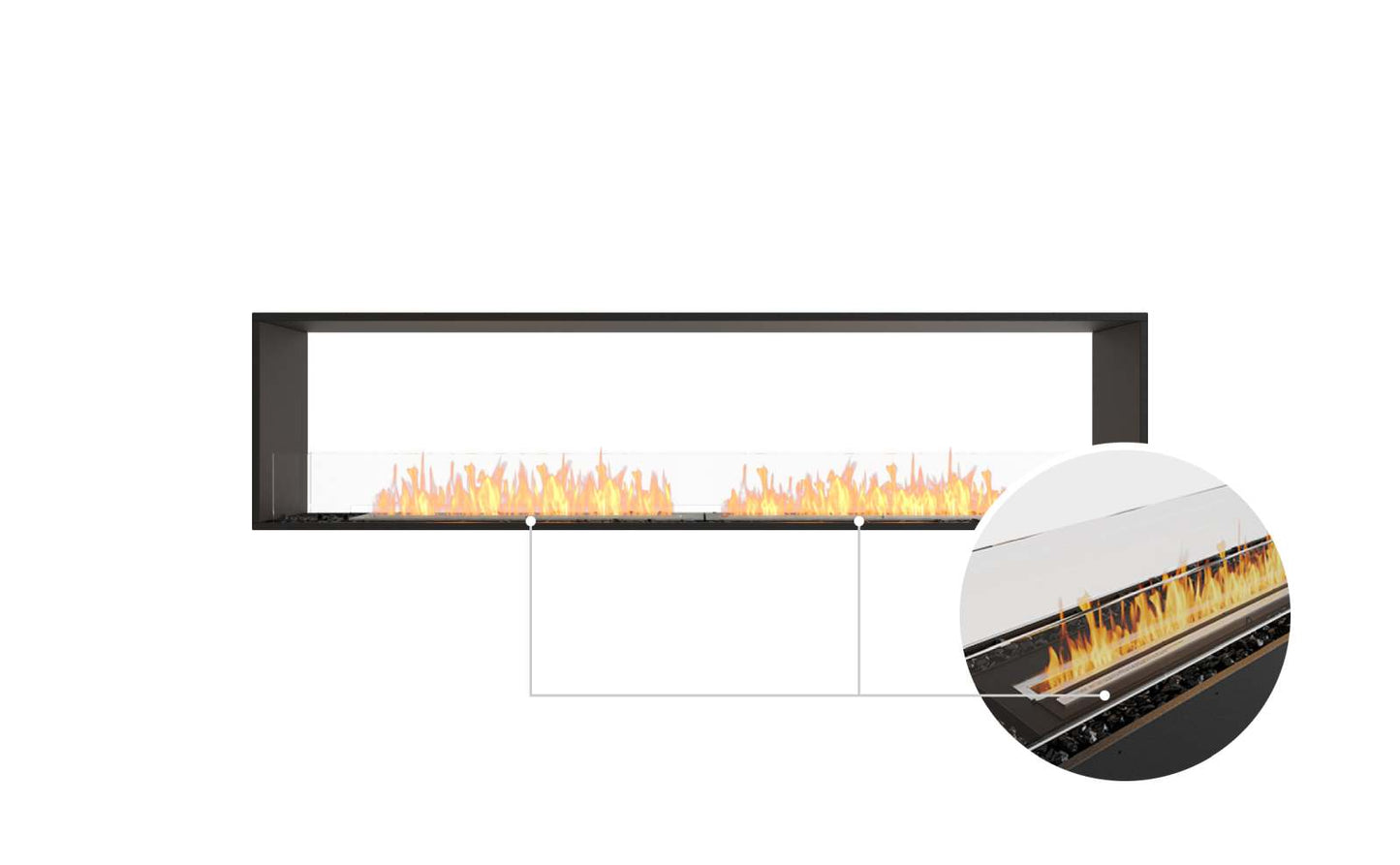 EcoSmart - Flex Fireplace 86DB - Double Sided - Black