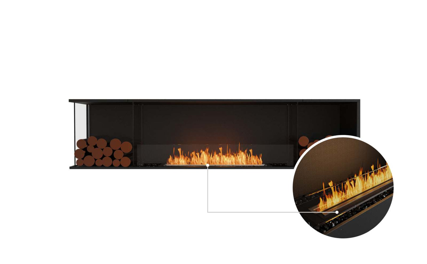 EcoSmart - Flex Fireplace 86LC.BX2 - Left Corner - Black