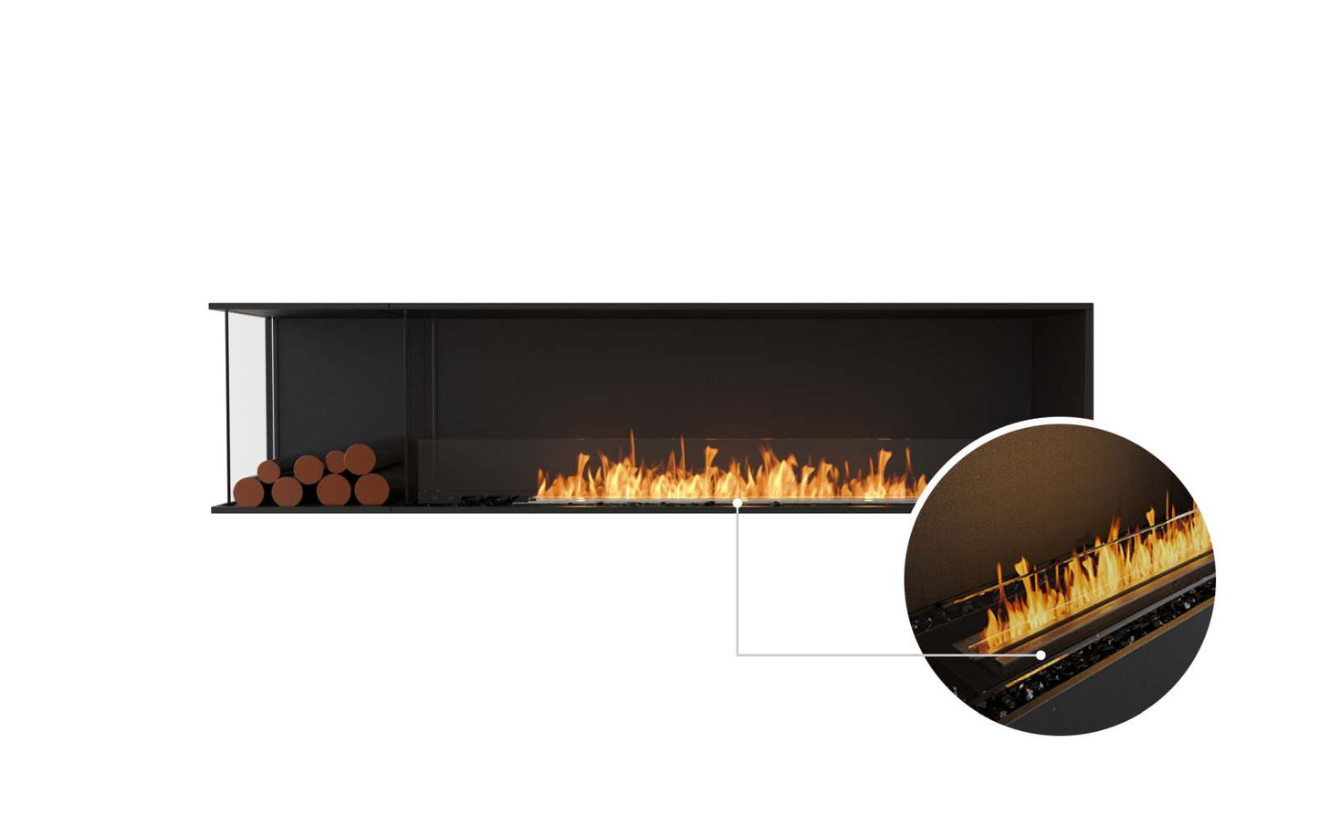 EcoSmart - Flex Fireplace 86LC.BXL - Left Corner - Black