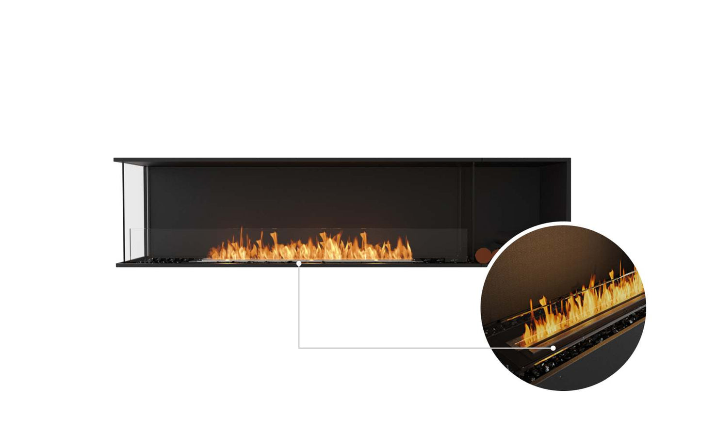 EcoSmart - Flex Fireplace 86LC.BXR - Left Corner - Black