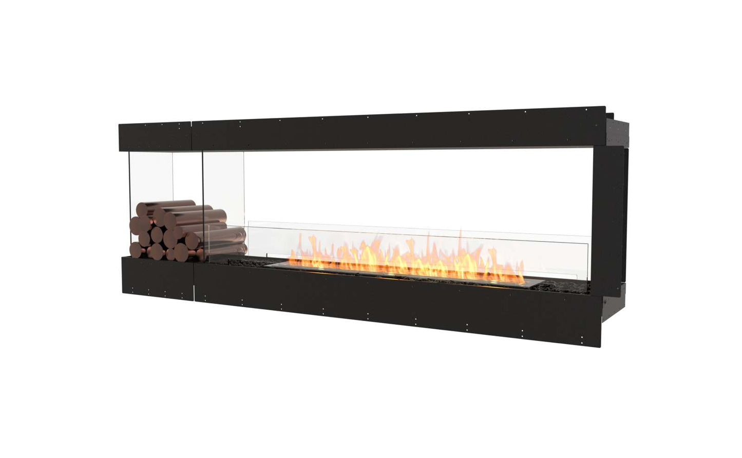 EcoSmart - Flex Fireplace 86PN.BXL - Peninsula - Black