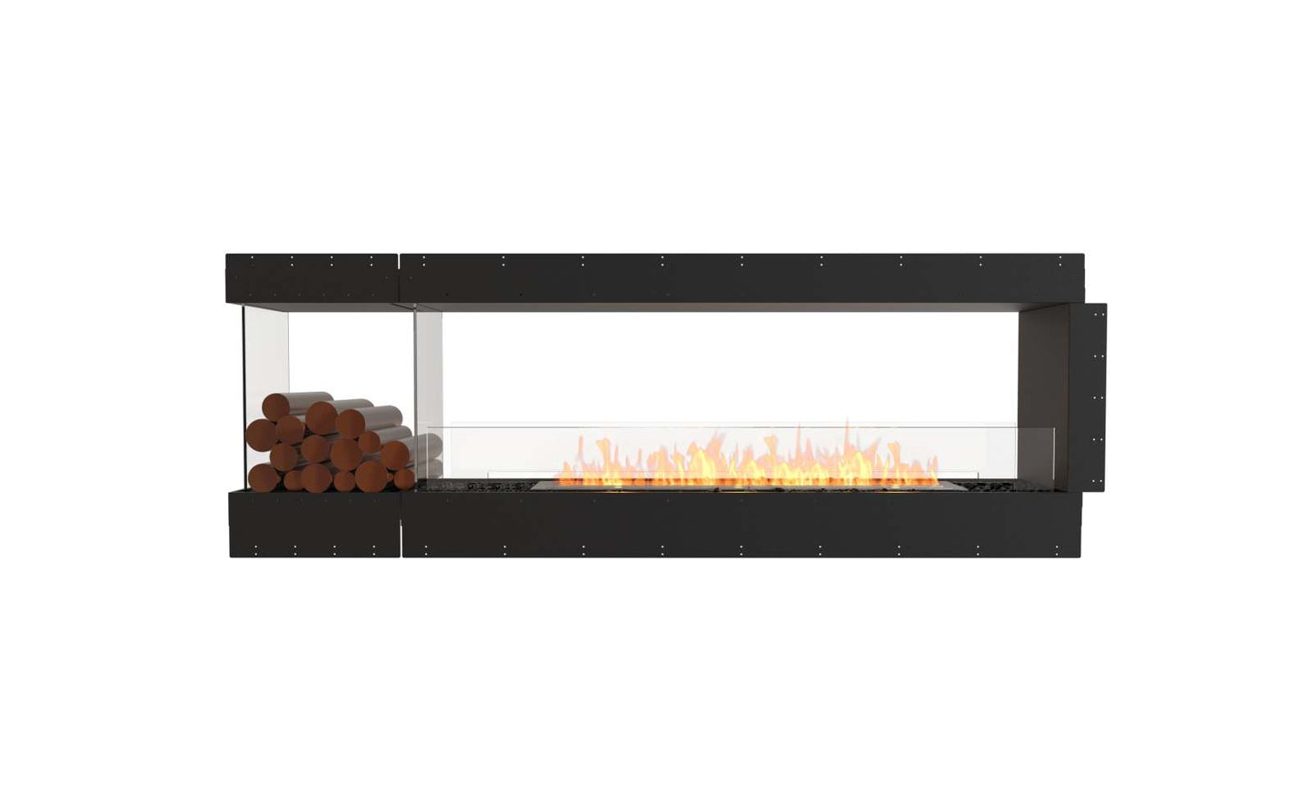 EcoSmart - Flex Fireplace 86PN.BXL - Peninsula - Black