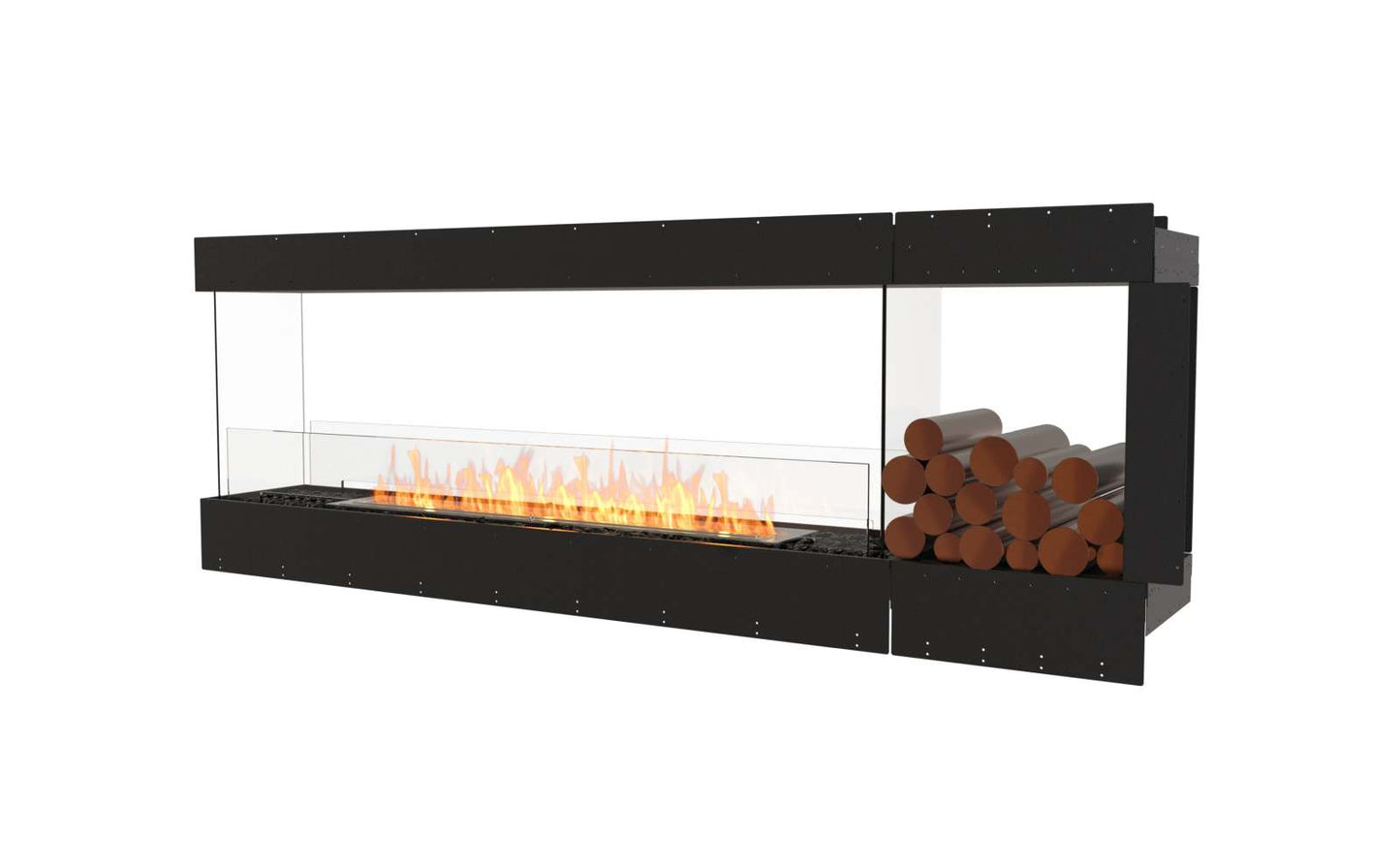 EcoSmart - Flex Fireplace 86PN.BXR - Peninsula - Black