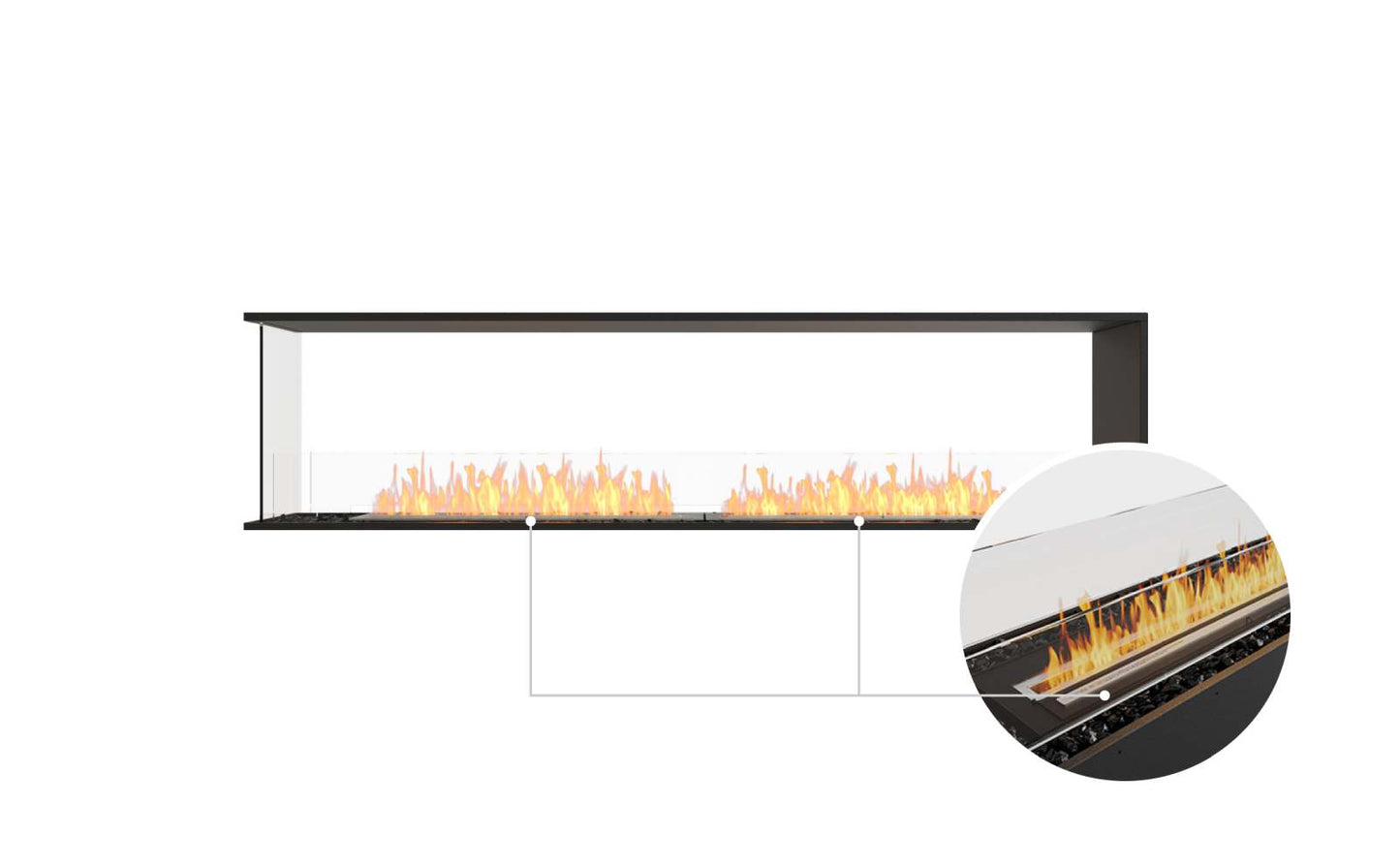 EcoSmart - Flex Fireplace 86PN - Peninsula - Black