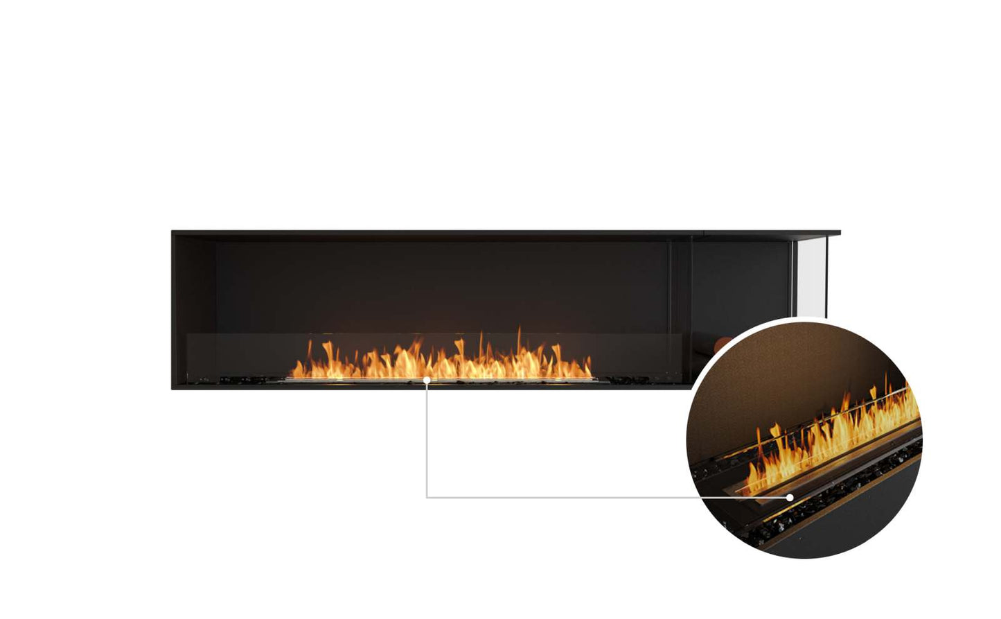 EcoSmart - Flex Fireplace 86RC.BXR - Right Corner - Black