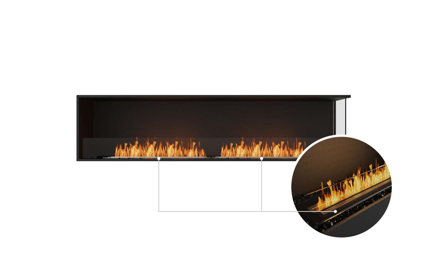 EcoSmart - Flex Fireplace 86RC - Right Corner - Black