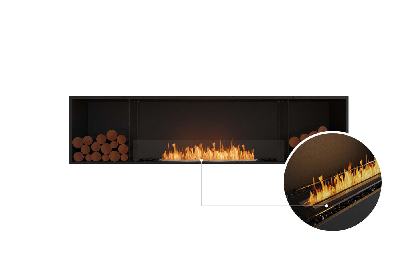 EcoSmart - Flex Fireplace 86SS.BX2 - Single Sided - Black