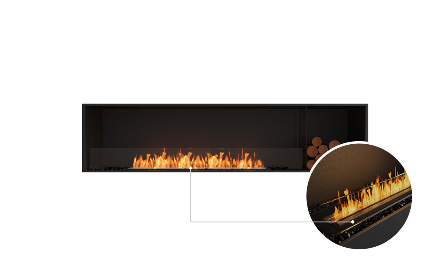 EcoSmart - Flex Fireplace 86SS.BXR - Single Sided - Black