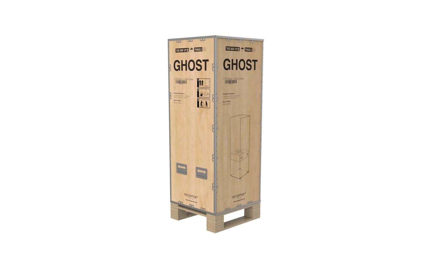 EcoSmart Fire - Free standing - Ghost - Stainless Steel