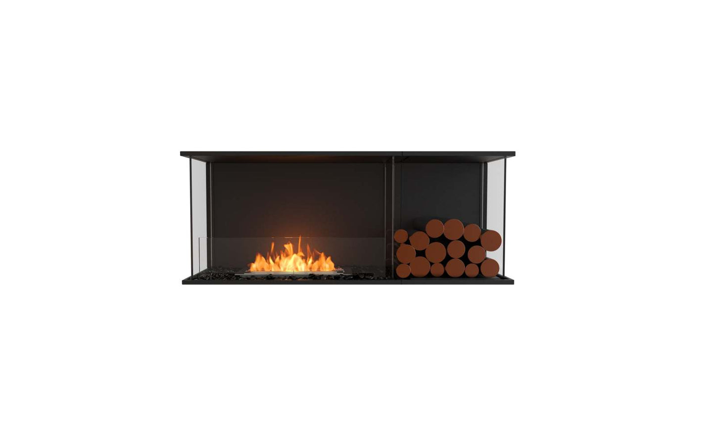 EcoSmart - Flex Fireplace 50BY.BXR - Bay - Black