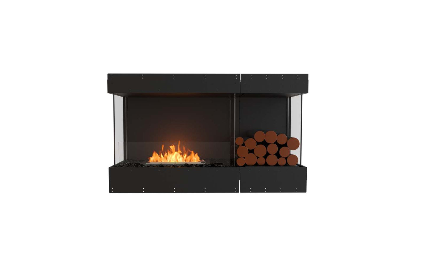 EcoSmart - Flex Fireplace 50BY.BXR - Bay - Black