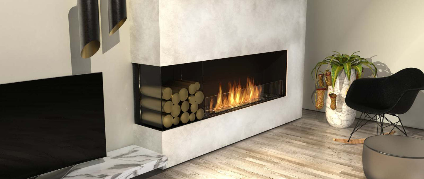 EcoSmart - Flex Fireplace 68LC - Left Corner - Black